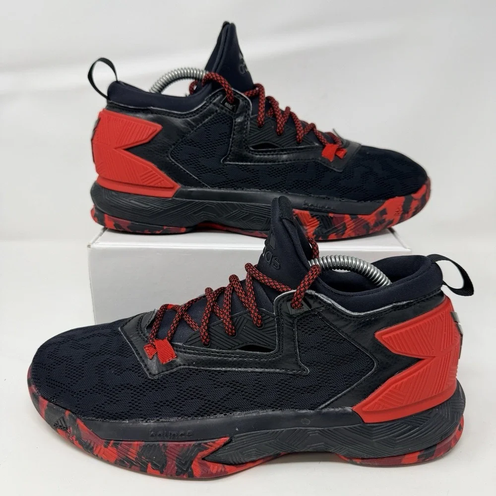 adidas D Lillard 2 Black Light Scarlet Cardinal Men's 8 Basketball Shoes B42387